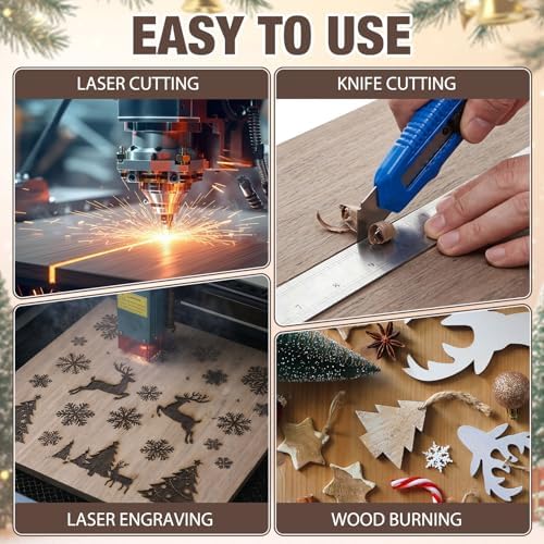 24 Pcs Walnut Color Wood Plywood Board for Laser Cutting, 12 x 12 Inch