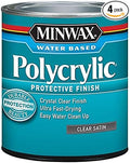4-Pack of 1/2 pt Minwax 23333 Clear Polycrylic Water-Based Protective Finish Satin