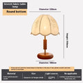 French Retro Fabric Oak Solid Wood Fabric Table Lamp Bedroom Ambience Light