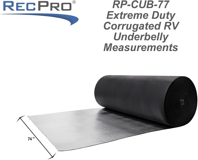 RecPro 77" x 20' Extreme Duty Corrugated RV Underbelly Material | Heavy Duty, Corrugated Poly Material, Easy Installation, Weather Resistant