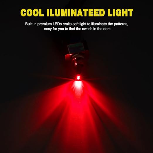 Nilight 5PCS LED Toggle Switch ON Off 12V 30A Red LED Lighted Metal Switches Heavy Duty SPST 3 Pin Rocker 12mm Mounting Hole for Automotive Cars Trucks Boats Racing Car