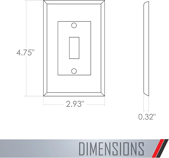 TayMac 4000W Paintable Single Toggle Light Wall Plate Cover, White, 1-Gang
