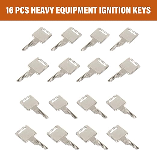 6693241 16PCS D250 Ignition Keys Heavy Equipment Keys Compatible with Bobcat Case IH Skid Steer Loader and More 6709527 307852A1