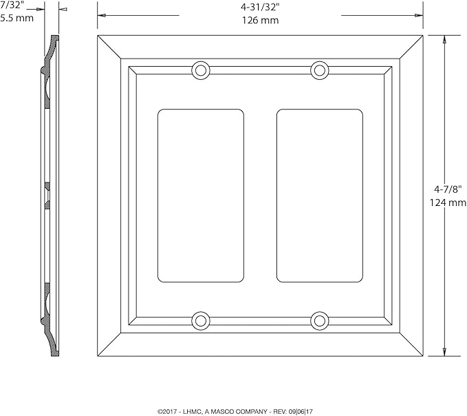 Franklin Brass Architectural (1-Pack) Decorative Light Switch Cover Matte Black 2-Gang Decorator/Rocker Wall Plate Double Electrical Outlet Guard 64211