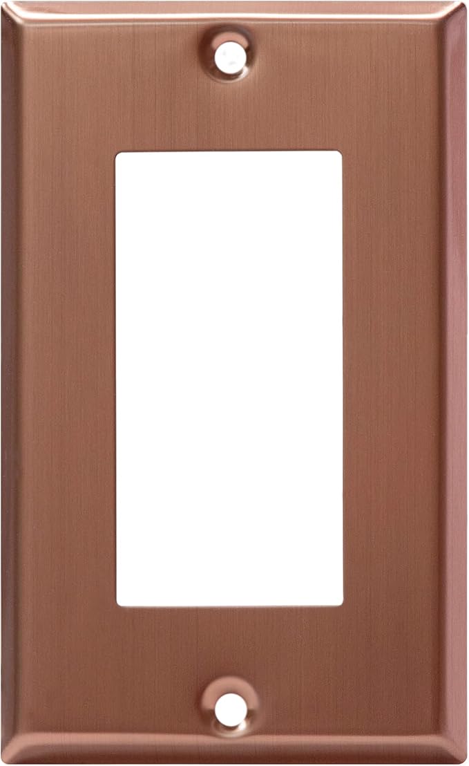 ENERLITES Decorator Switch Metal Wall Plate, Stainless Steel Outlet Cover, Corrosion Resistant, Standard Size 1-Gang 4.50" x 2.76", Stainless Steel 201, 7731-BRG, Brushed Rose Gold