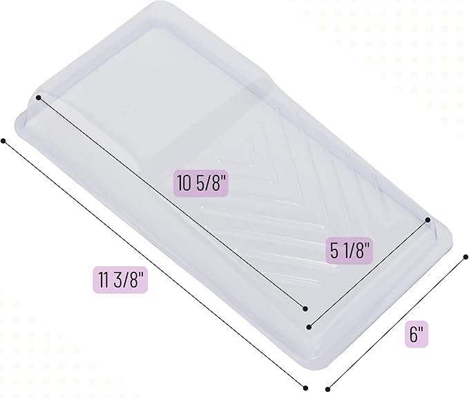 Bates- Paint Tray Liner, 4 Inch, 60 Pack, Clear, Plastic Disposable Paint Tray for Painting Walls