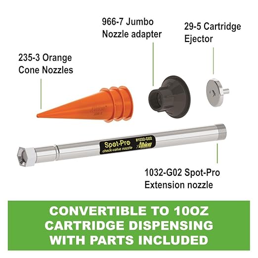 Albion Engineering B12B30SP Spot-Pro® System, B-Line Manual Bulk Dispenser + Extension Nozzle for Sealing Exposed Metal Roofing/Siding Fasteners, Complete Kit with Accessories, 30 oz (1 Quart)