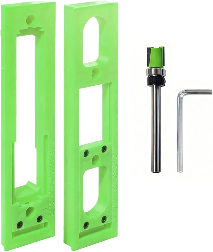 Concealed Door Hinge Installation Kit | with Guide Template Jig | with Dedicated Concealed Hinge Slotting Template | Lightweight & Reusable Design | for 5.3-7.8 inch Door Hinges (1.1 inch Width)