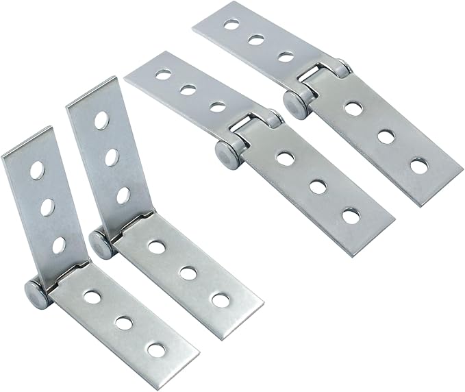 4Pcs 3 inch Folding Butt Hinges, Stainless Steel Door Window Hinges (6 Holes)