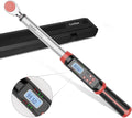 Leolee 3/8-Inch Drive Digital Torque Wrench with Angle, 5-99.5 Ft-Lb | 6.8-135Nm, ±2% Accuracy, Preset Value, Data Storage, Buzzer, LED Flash Notification, for Automotive, Motorcycle Engine Repair