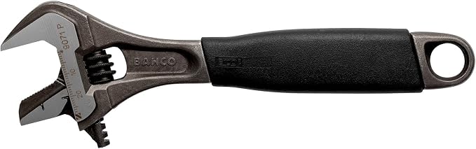 Bahco BAH9071RPUS 8" SAE Ergo Combination Adjustable/Pipe Wrench with Handle, Dual-Purpose Reversible Jaw for Max Grip, Comfort, and Slim Head for Tight Spaces in Plumbing and Maintenance Tasks | Plumbing And Maintenance Use, Reversible Jaw Design, Tig...