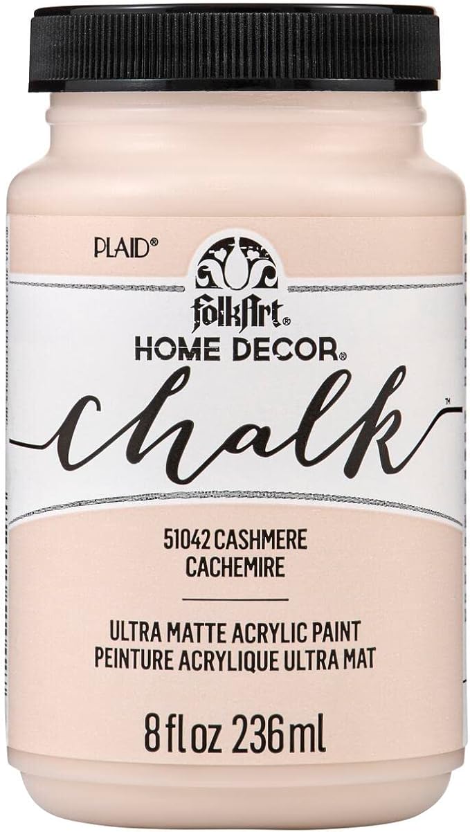 FolkArt Home Décor Chalk Paint, Cashmere 8 fl oz Acrylic Craft Paint with an Ultra Matte Finish, 51042