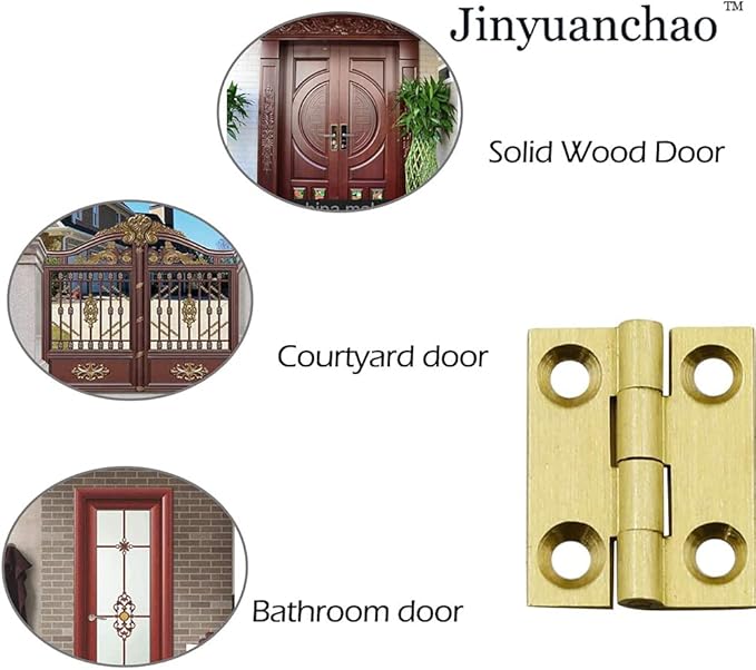 Mini Solid Brass Hinges Cabinet Drawer Butt Hinges for Jewelry Chest Wood Box,1/1.5/2.5Inch,Butt Hinges,8PCS (1.5Inch)