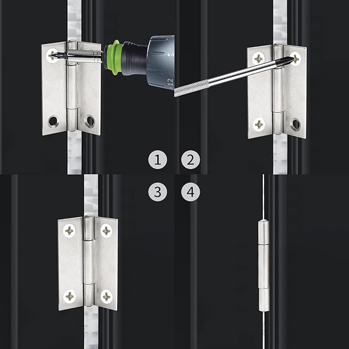2 Inch Nickel Door Hinges, 10 Pcs Stainless Steel Folding Butt Hinges with Screws