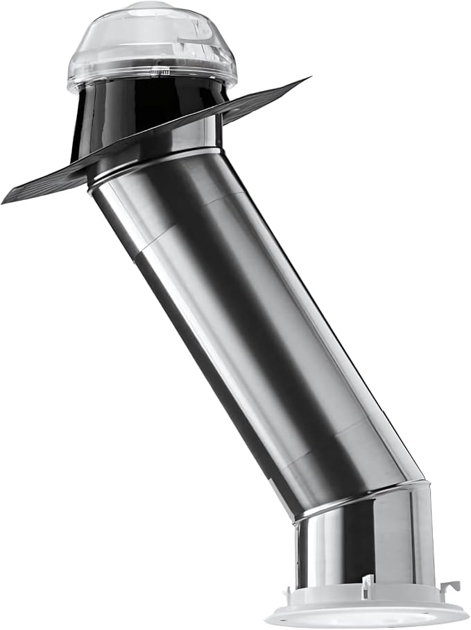 Solatube® 160 DS 10-inch HVHZ Tubular Skylight Kit – Hurricane Zone Certified for High-Velocity Winds – Includes Pitched Roof Flashing & Extension Tubes – Bathrooms & Hallways