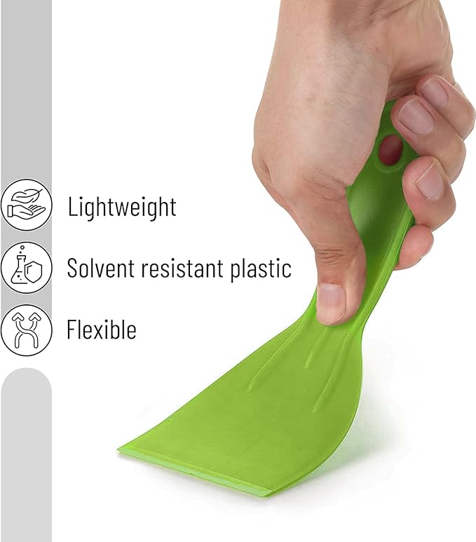 Bates Plastic Putty Knife Set, 6 Pack - Green, Paint Scraper, Spackle Tool, Spreader