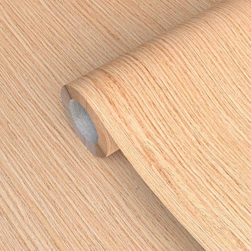 GSCIT Club Red Oak Wood Veneer, 12 inch x 50ft Wood Edge Banding Pre-glued Flexible, Veneer Tape Banding for Cabinet Repair Furniture Wallpaper
