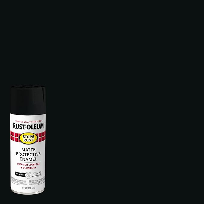Rust-Oleum 369178-6PK Stops Rust Spray Paint, 12 oz, Matte Peppercorn, 6 Pack
