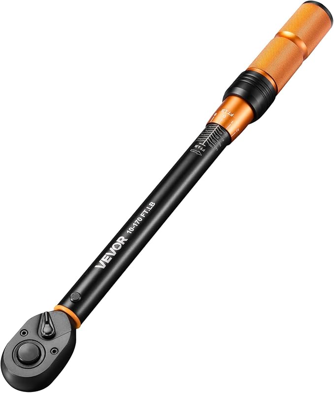 VEVOR Torque Wrench Set 1/4" 3/8" 1/2" Drive Click Torque Wrench 47-Piece, Dual Scale Readings, ±3% High Precision, with Spark Plug Sockets, Bits, Extension Bars, Storage Case, for Automotive Repair