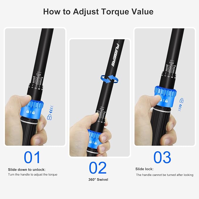 3/8'' Moto Torque Wrench Set 10-110 FT.LB/13.6-149.2 Nm, 72-Tooth Dual-Direction Adjustable Drive Click Torquimetro, Includes 5" Extension Bar & 1/2"/1/4" Adapters for Car/Moto Repair