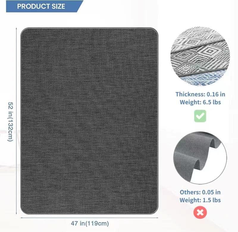 Chair Mat for Hardwood & Tile Floor, 47" x 52" Heavy Duty Office Chair Mat for Rolling Chairs Easy Glide, Anti Slip, Non-Curve, Floor Protector for Home Office, Graphite Texture