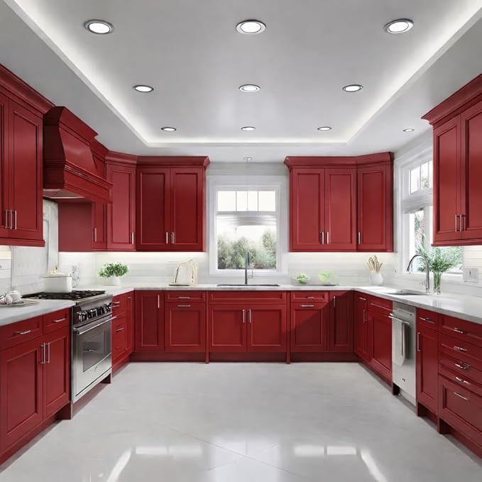 ALL-IN-ONE Paint by Heirloom Traditions, Be Mine (Scarlet Red), Gallon - Durable cabinet and furniture paint. Built in primer and top coat, no sanding needed. Includes our 30 featured color card.