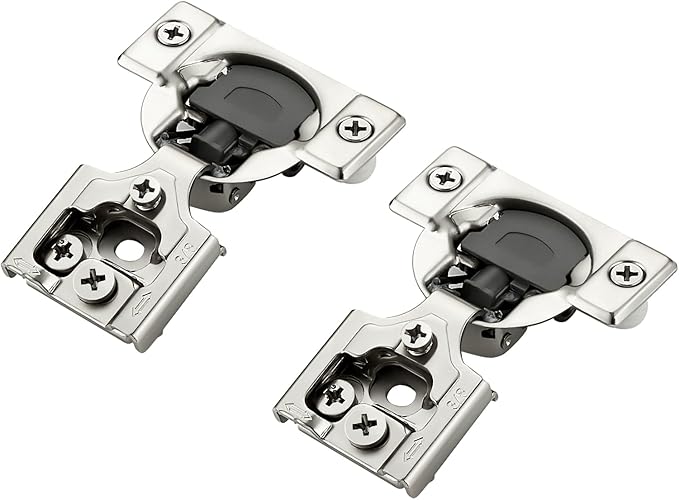 60 Pack 30 Pairs 3/8 inch Overlay Soft Close Hinges for Kitchen Cabinet Hinges Satin Nickel Hidden Hinges Stainless Steel Concealed Hinge self Closing