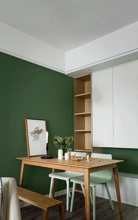 Safiyya 393"x17.7" Olive Green Peel and Stick Wallpaper Dark Green Contact Paper Self Adhesive Contact Paper Decorative Wallpaper Vinyl Rolls for Wall