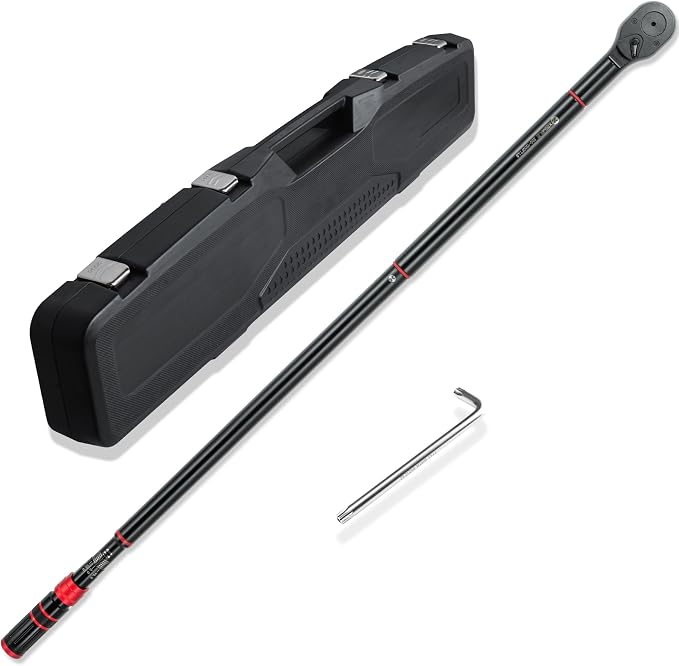 1 Inch Drive Click Torque Wrench-200-1300 Ft-Lb for Truck, Tractor | Dual-Direction Adjustable 24 Tooth Torque Wrench(271-1762.5N.m), 3% Accuracy for HD Vehicles Wind Turbine Maint.Heavy Equip.