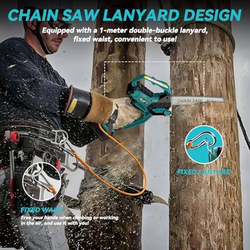 Mini Chainsaw for Makita Battery, 8-Inch and 6-Inch 2-IN-1 Cordless Electric Chain saw with Brushless Motor and Auto-Oiler, 800W Hand Mini Chainsaw for Tree Pruning Wood Cutting(No Battery)