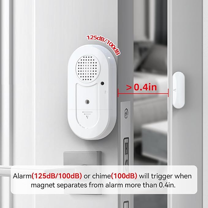 Sanjie Door Alarms When Opened,Door Window Alarm Sensors for Kids Safety/Home Security/Pool/Garage/Dementia/Toddler/Travel Security,Easy to Install,Volume Control/Loud Alert,Long Battery Life,8 Pack