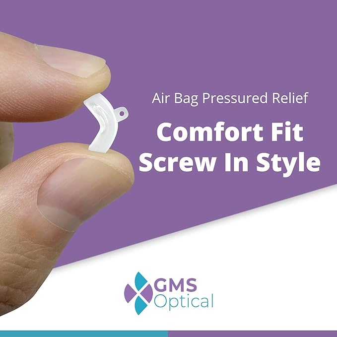 GMS Optical Comfort Line - Air Bag Screw-in Soft Silicone Nose Pads for Glasses, Sunglasses, Glasses Repair Kit with Screws, Keep Glasses from Sliding (7mm/14mm(10 Pair))