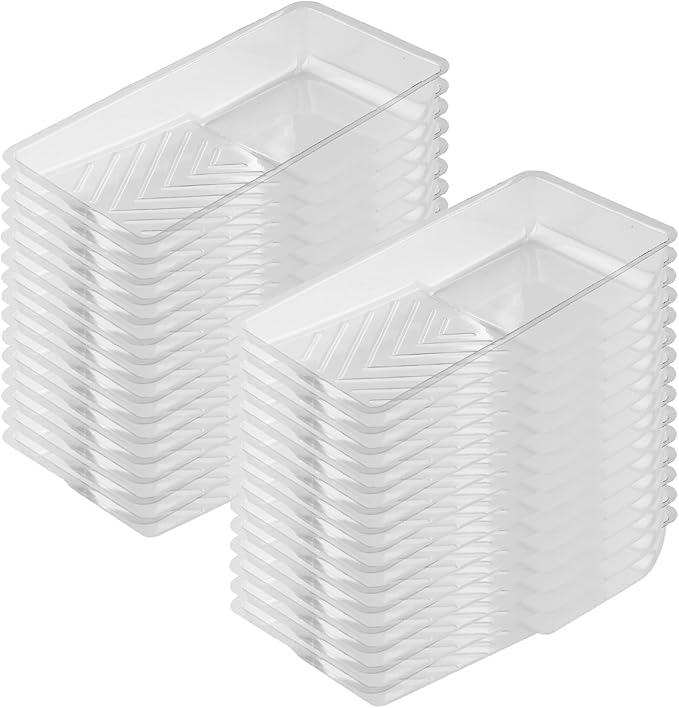 Bates- Paint Tray Liner, 4 Inch, 30 Pack, Clear, Plastic Disposable Paint Tray for Painting Walls