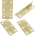 Murtenze 4 Pcs 2.5 Inch Mini Solid Brass Hinges，Brass Cabinet Hinges Small Box Hinges Butt Hinges for Cabinet, Drawer, Wood Box