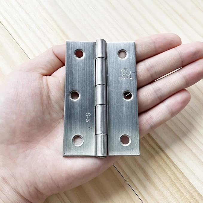 2pcs 304 Stainless Steel 3.5-inch Folding Butt Hinges Home Furniture Hardware Door Hinges for Door Case Lid Wooden Box Chest (89mm x 55mm x 1.5mm)