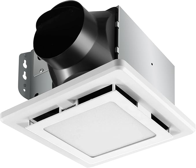 JOEAONZ Bathroom Exhaust Fan with Light 110 CFM Quiet 6500K 800LM Household Ventilation Fan Light Combo, Energy Saving Ceiling Mount Bathroom Air extractor, Multipurpose Bath Extractor Easy to Install