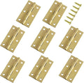 Mini Solid Brass Hinges Cabinet Drawer Butt Hinges for Jewelry Chest Wood Box,1/1.5/2.5Inch,Butt Hinges,8PCS (1.5Inch)