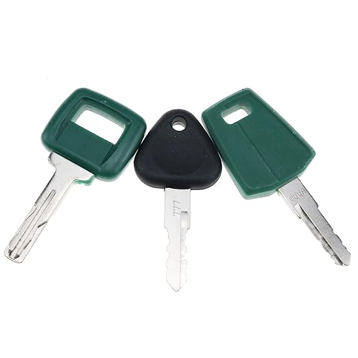 DVPARTS 3 Set Heavy Equipment Key Set Construction Set with Key Ring for Volvo Excavator Loader Truck