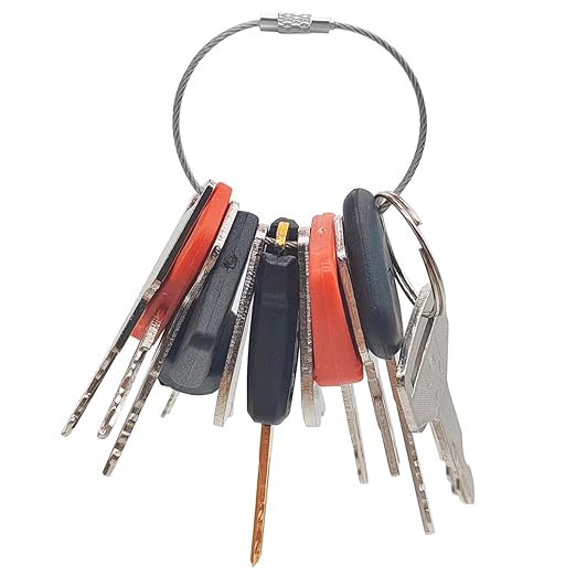 12 Pcs Multi Types Heavy Equipment Key Set, Construction Master Machine Keys Set Compatible with Bob-cat HySter JD CAT Volvo Komatsu JLG Toyota, Master Ignition Key for Workers and Opeartors