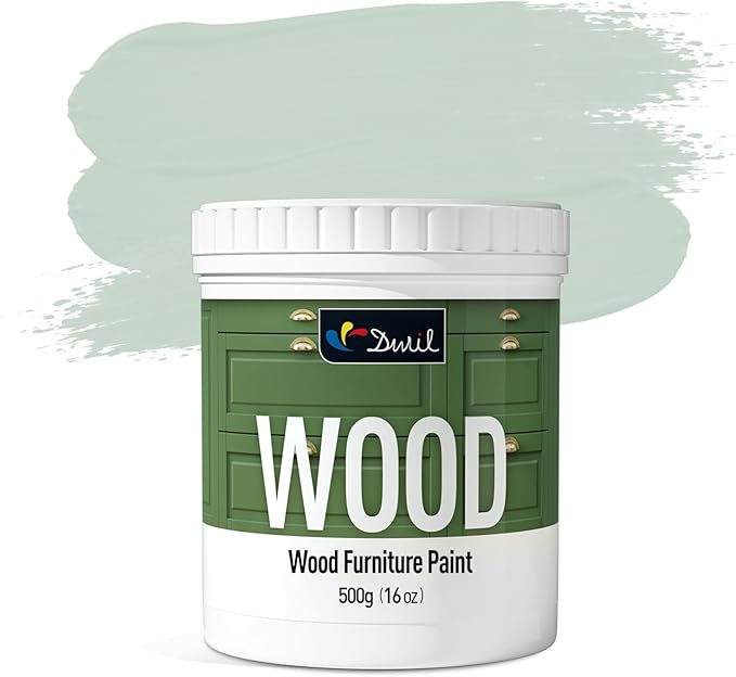 DWIL Matte Finish Furniture Paint - 16 Oz Wood Paint for Cabinets, Doors, Tables, and Dressers Refinishing - Water-Based, Non-Toxic & Odorless, Easy to Apply(Organza Green)-Without Tools