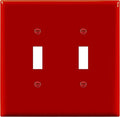 ENERLITES Toggle Light Switch Wall Plate, 2-Gang 4.88" x 4.92", Mid-Size, UL Listed, 8812M-R, Red