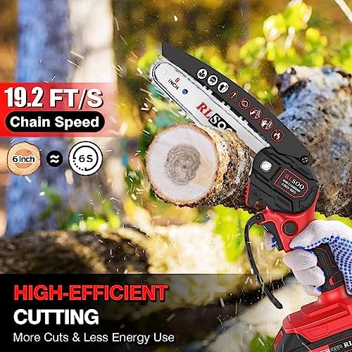Mini Chainsaw Cordless, 6 Inch Handheld Chain Saw Battery Powered