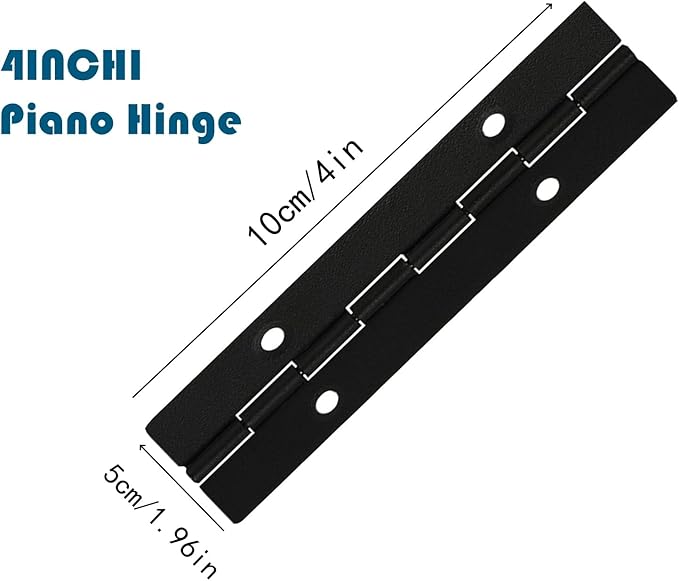Continuous & Piano Hinges, Black Stainless Steel 304 Continuous Folding Hinges for Doors, Cabinets, Window,Includes Screws (4IN-2IN-4PACK)