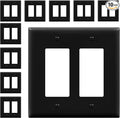 ENERLITES Decorator Light Switch or Receptacle Outlet Wall Plate, Gloss Finish, Midway Size 2-Gang 4.88" x 4.92", Unbreakable Polycarbonate Thermoplastic, UL Listed, 8832M-BK-10PCS, Black (10 Pack)