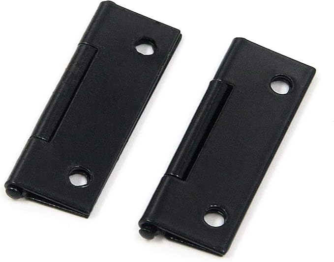 XMHF Folding Butt Hinge, Cabinet Gate Closet Door Hinge 1-1/2'' Long Home Furniture Hardware with Mounting Screws Black, Pack of 12