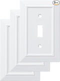 Franklin Brass Classic Architecture (3-Pack) Decorative Light Switch Cover Wall Plate Pure White 1-Gang Toggle Electrical Outlet Guard W35241V-PW-C