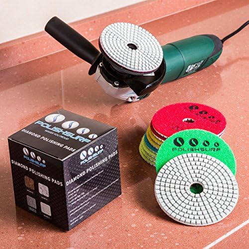 Diamond Polishing Pads 4 inch Wet/Dry Set of 11+1 Backer Pad by POLISHSURF