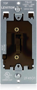 Leviton Toggle Slide LED Advanced Dimmer Switch for 150W Dimmable LED, Halogen and Incandescent Bulbs and Fixtures, TSL01-10B, Brown