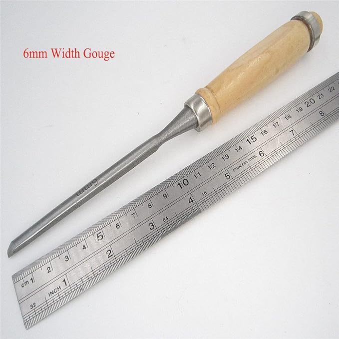 1Pcs Woodwork Wood Carve Woodcarve Gouge Chisel Sculpture Craft Woodcut Art Artist Carpenter Chip Carpentry Mortise Sculpte,Half Round Chisel,6mm