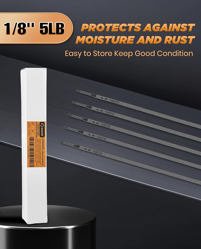 Saker E6013 Welding Rod 1/8'' 5LB Carbon Steel Stick Welding Electrodes